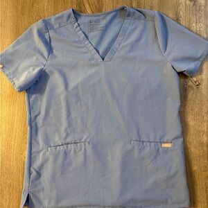 FIGS Sky Blue V-Neck Scrub Top